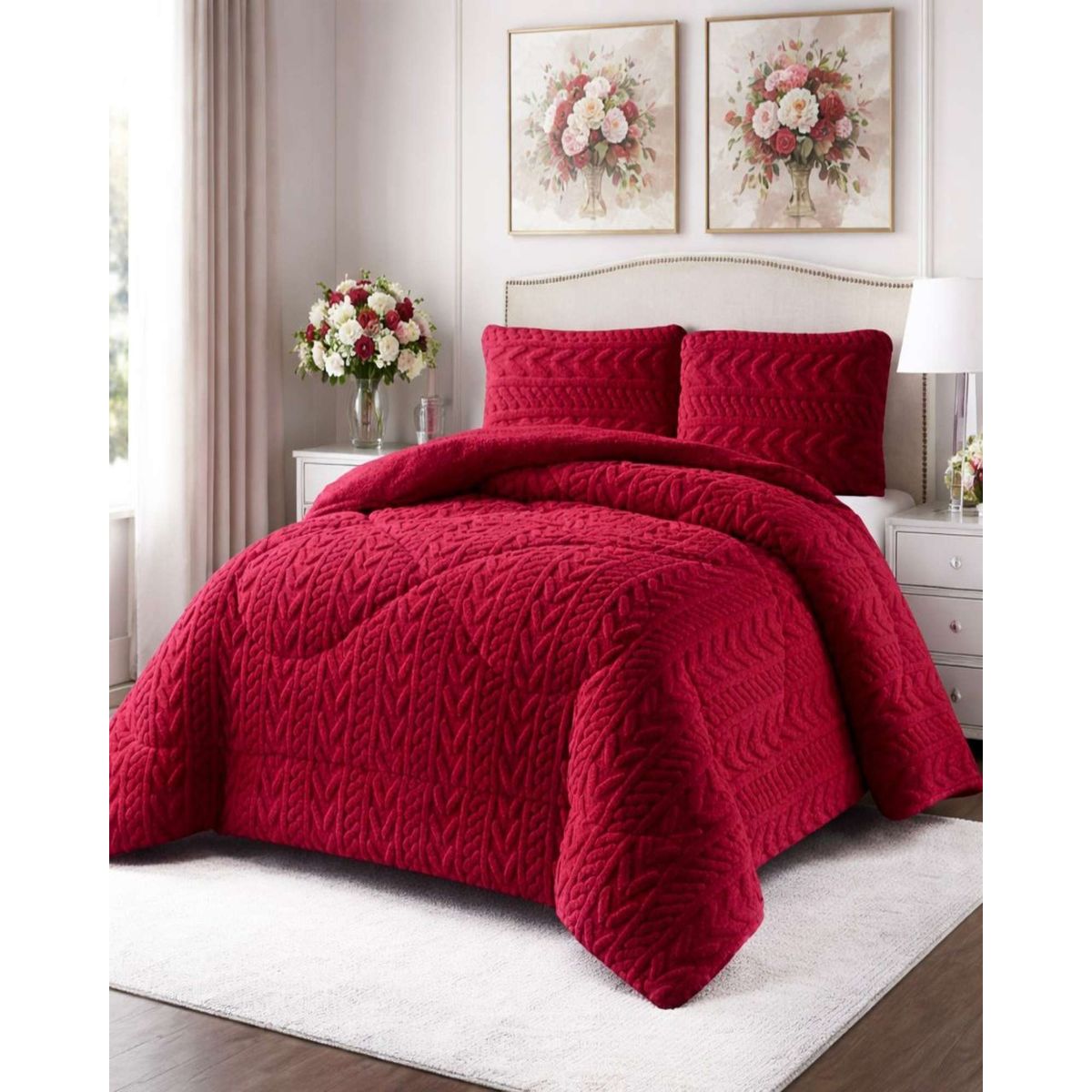 GENERICO - CUBRECAMA CON CHIPORRO ELEGANTE PARA INVIERNO KING DISEÑO 2026