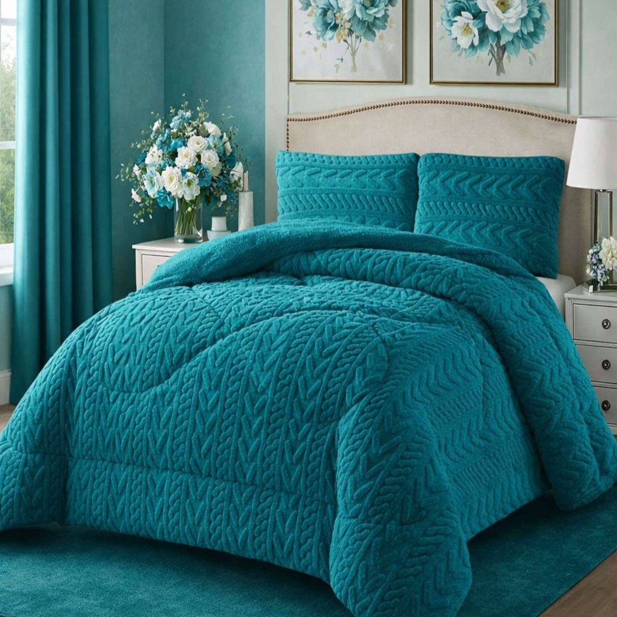 GENERICO - CUBRECAMA CON CHIPORRO ELEGANTE PARA INVIERNO PLAZA Y MEDIA DISEÑO 2026