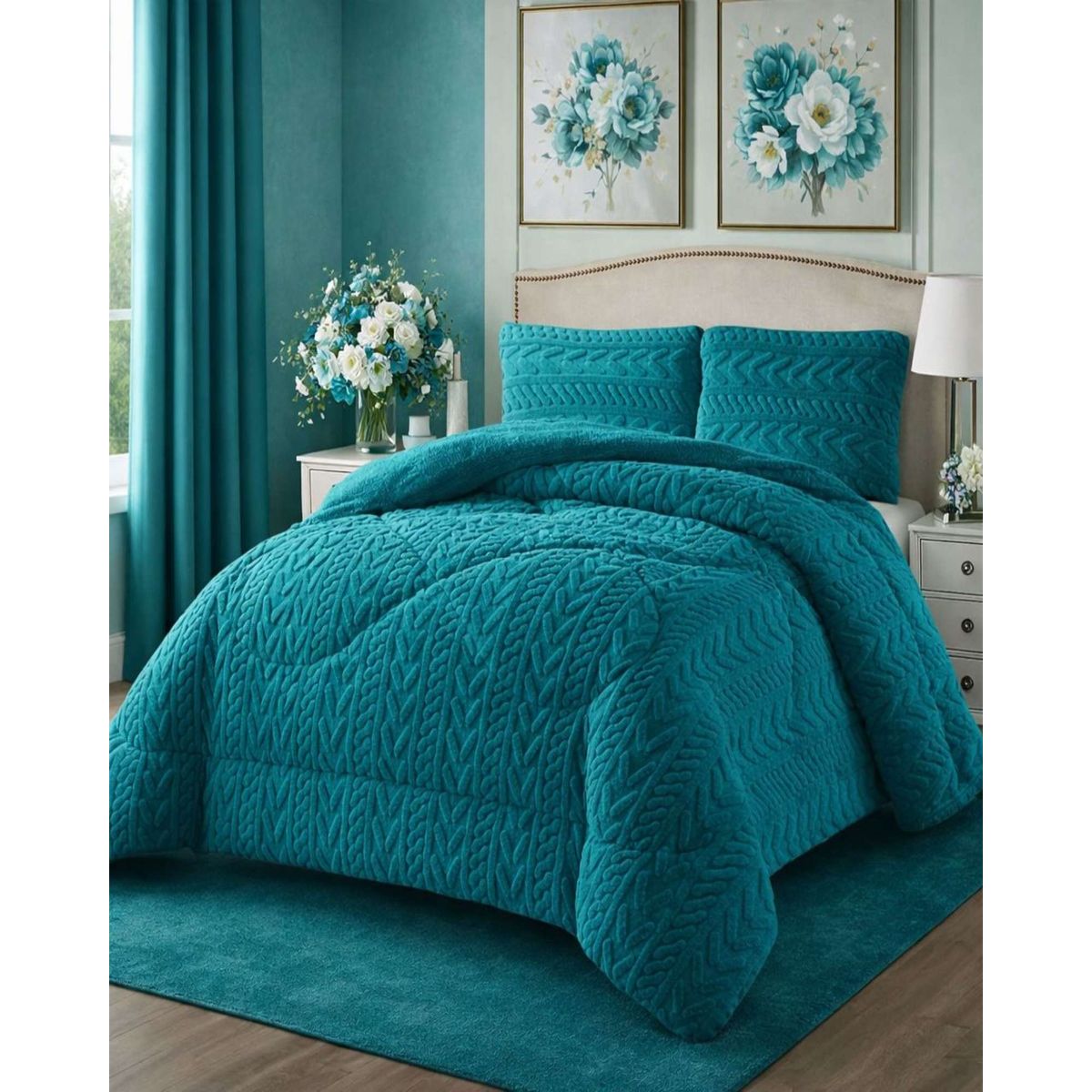 GENERICO - CUBRECAMA CON CHIPORRO ELEGANTE PARA INVIERNO PLAZA Y MEDIA DISEÑO 2026