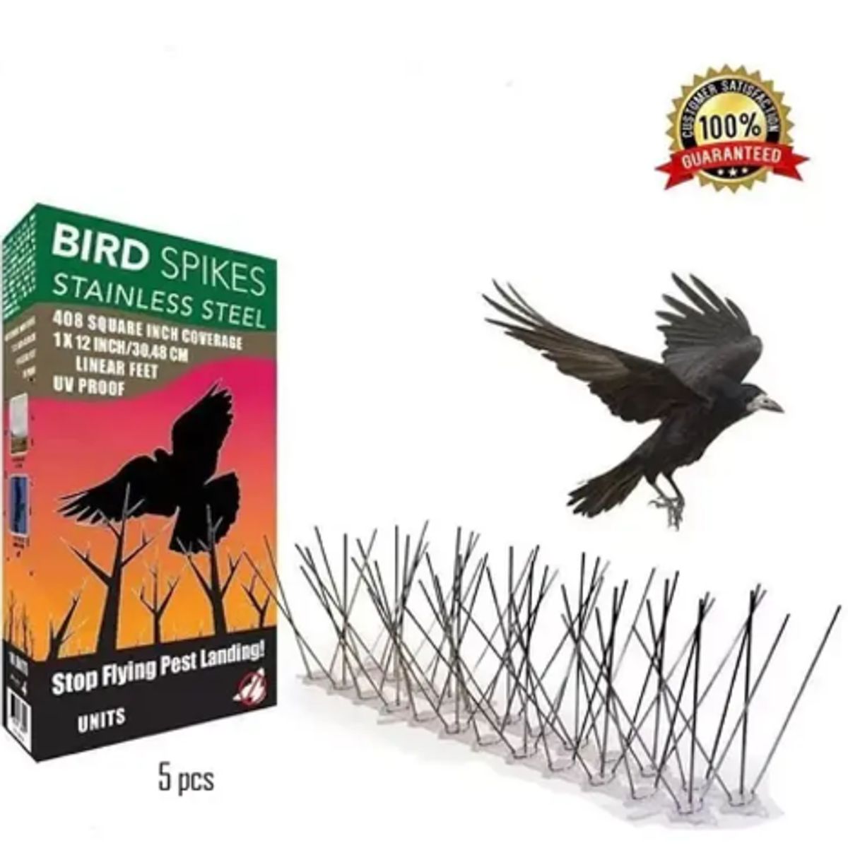 GENERICO - Pack 5 Púas Repelentes Palomas Anti Aves