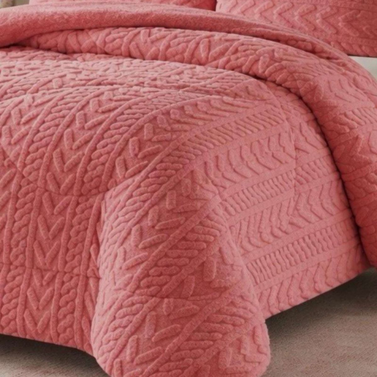 GENERICO - CUBRECAMA CON CHIPORRO ELEGANTE PARA INVIERNO 2 PLAZAS DISEÑO 2026