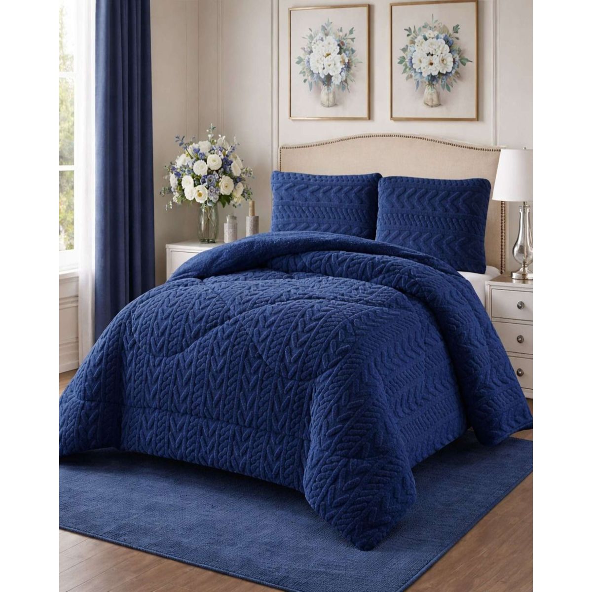 GENERICO - CUBRECAMA CON CHIPORRO ELEGANTE PARA INVIERNO KING DISEÑO 2026