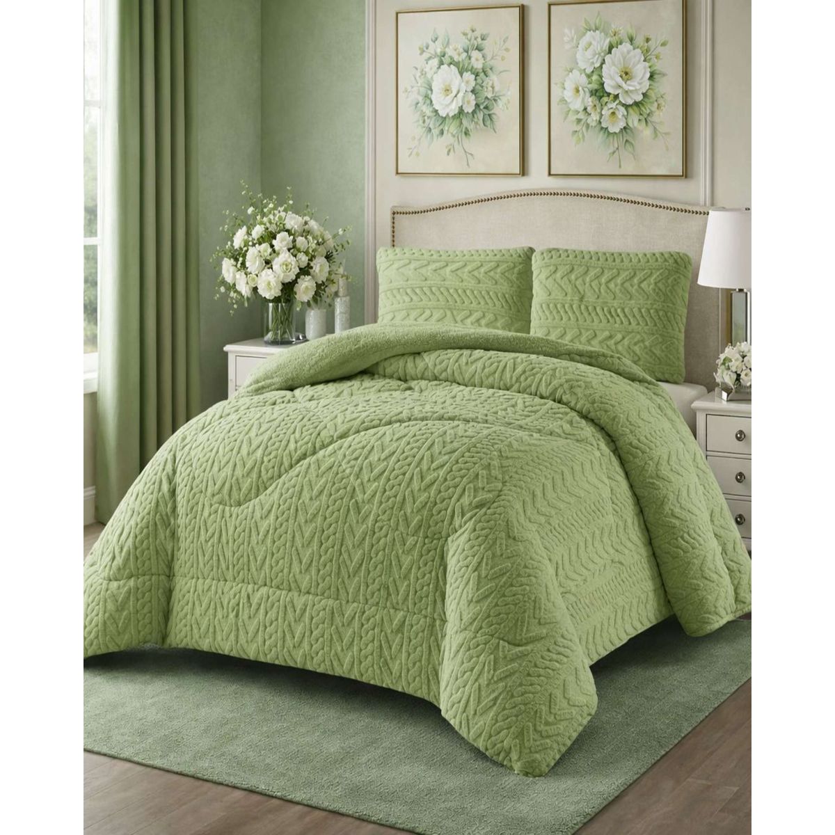 GENERICO - CUBRECAMA CON CHIPORRO ELEGANTE PARA INVIERNO KING DISEÑO 2026