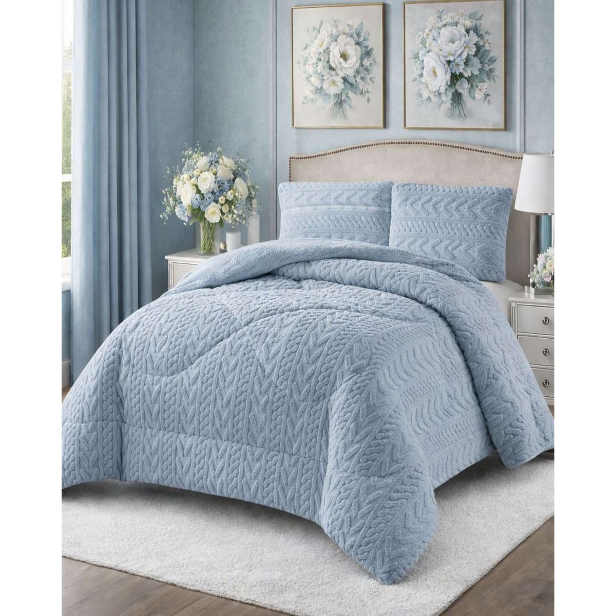 GENERICO - CUBRECAMA CON CHIPORRO ELEGANTE PARA INVIERNO KING DISEÑO 2026