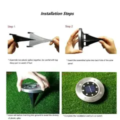 GENERICO - Pack X4 Luz Solar 8 Led Con Estaca Exterior Jardin