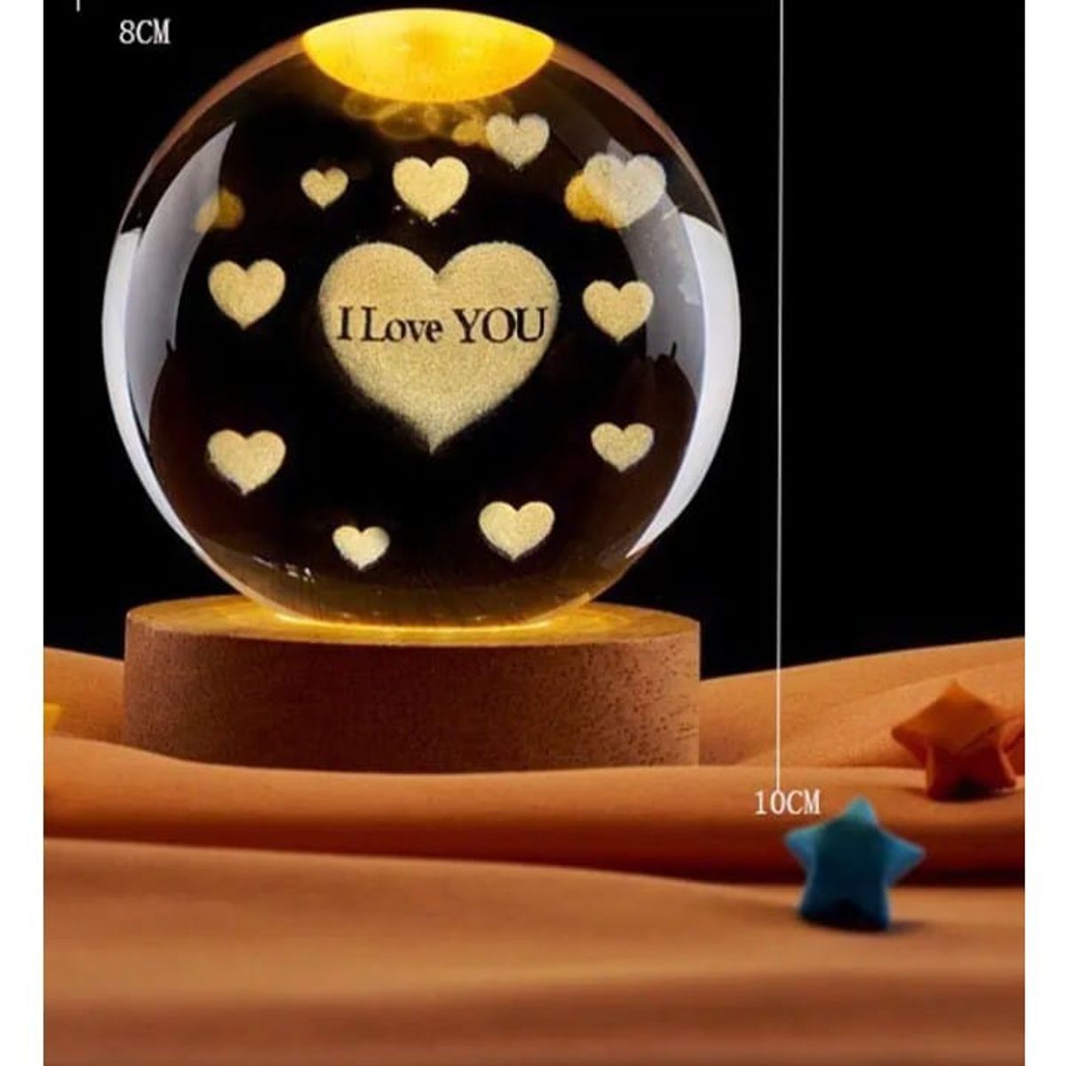 GENERICO - Lampara esfera bola linda con luz 10 x 8cm