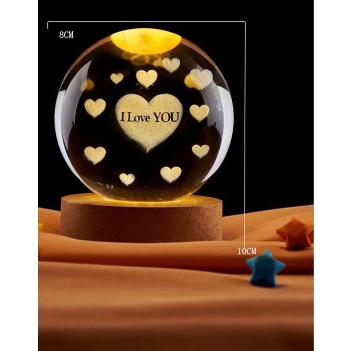 GENERICO - Lampara esfera bola linda con luz 10 x 8cm