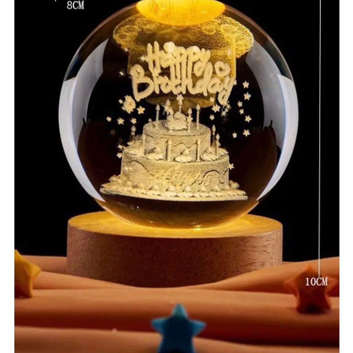 GENERICO - Lampara esfera bola linda con luz 10 x 8cm