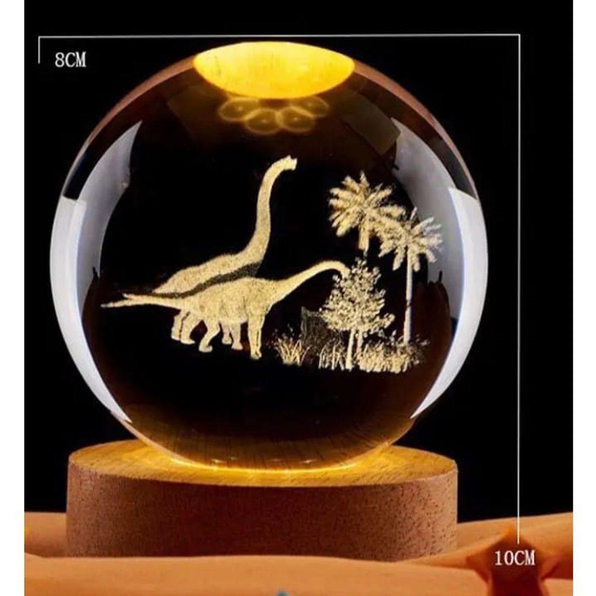 GENERICO - Lampara esfera bola linda con luz 10 x 8cm