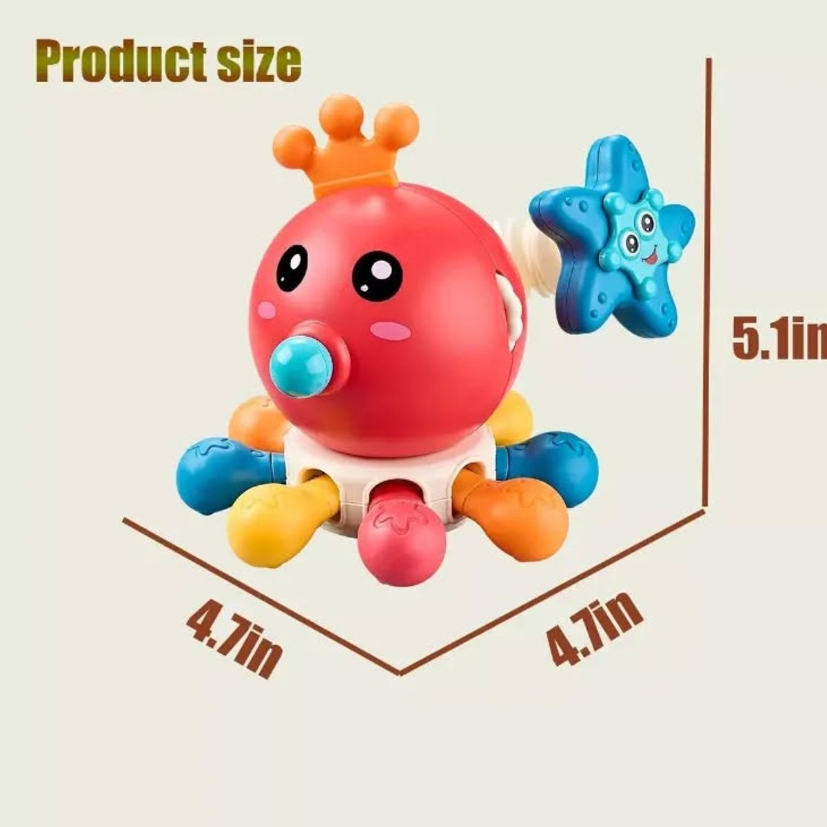 GENERICO - Juguete educativo pulpo 10 en 1 18x12cm