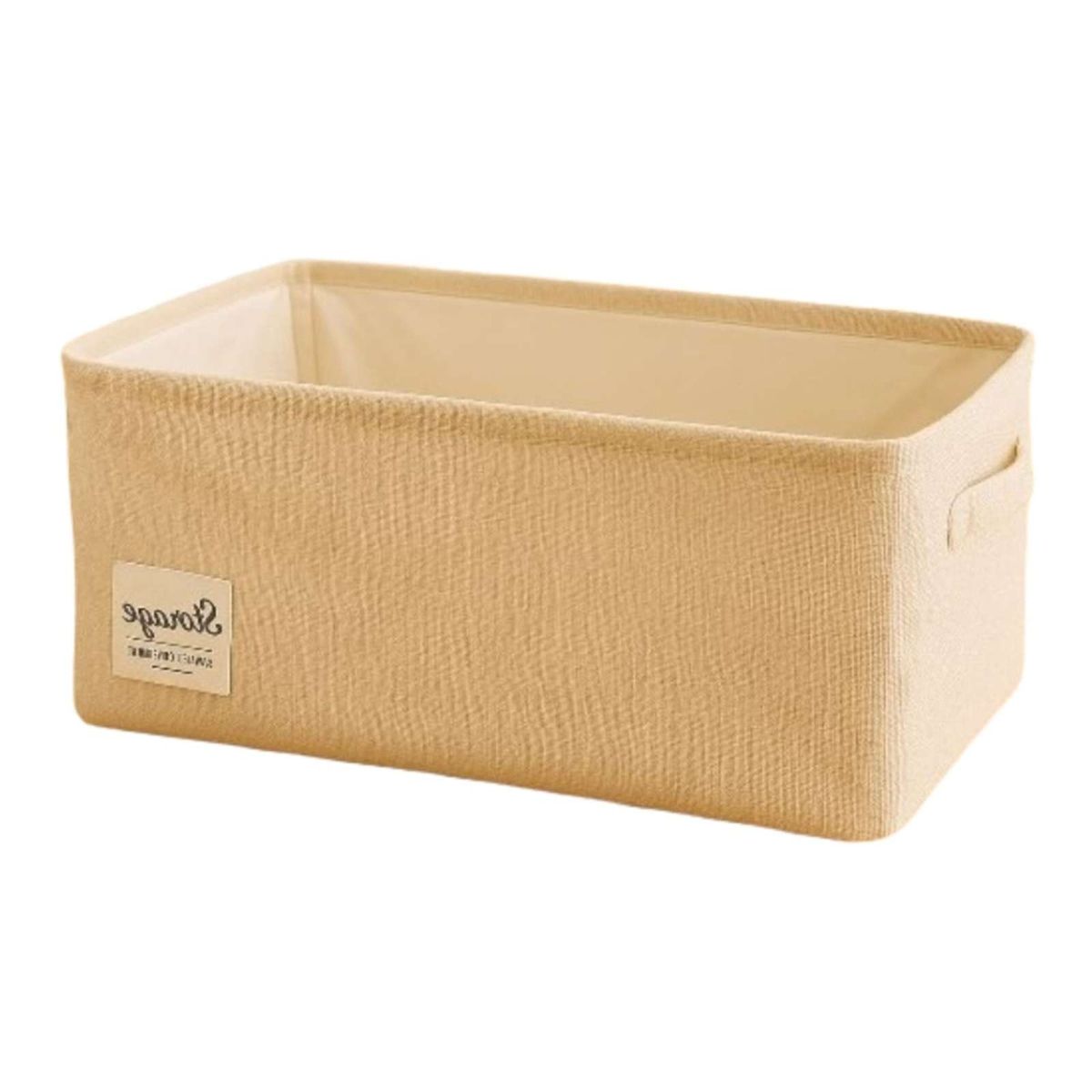 GENERICO - Pack de 2 Canasto de almacenamiento decorativas,  rectangulares, de tela de lino, para el uso   del hogar01