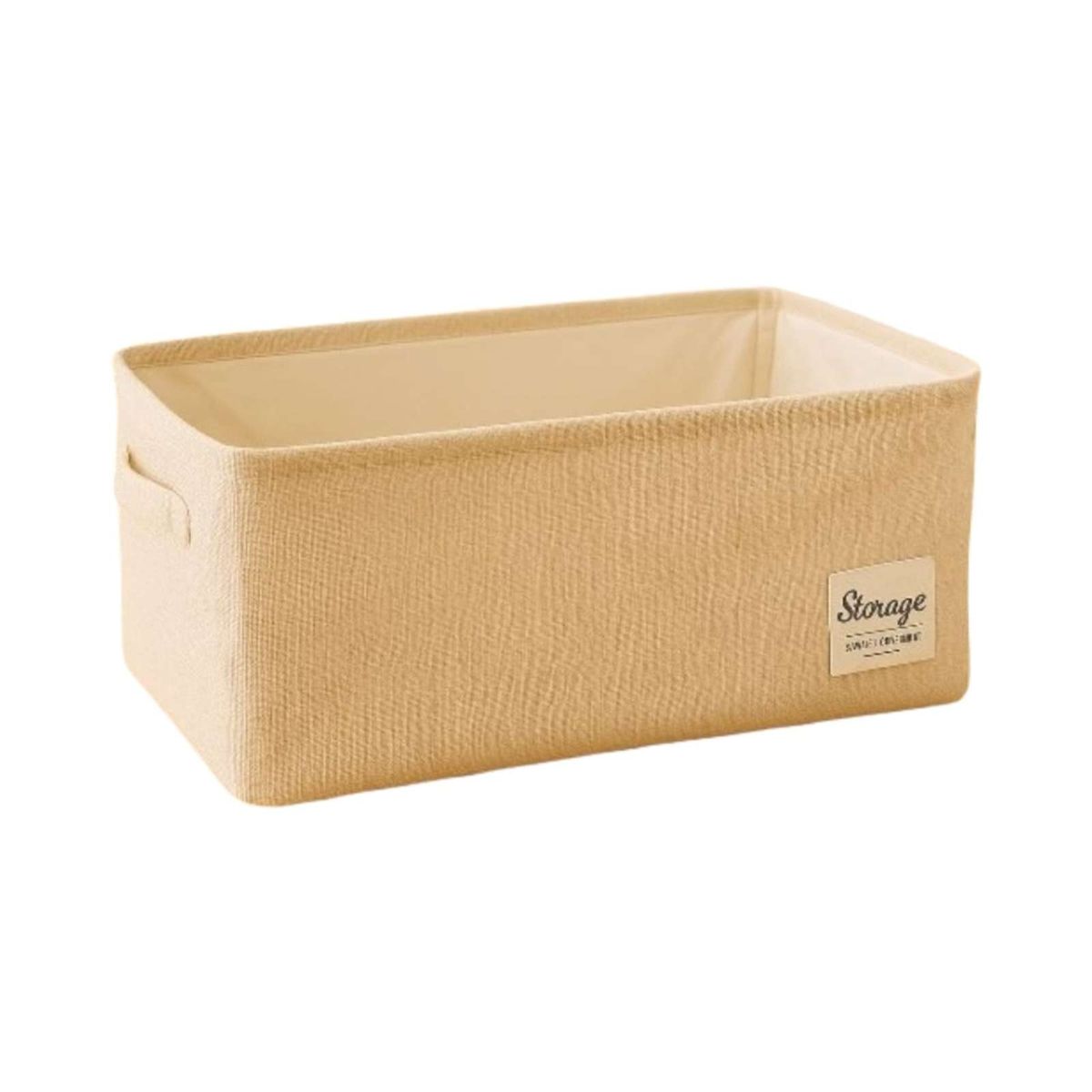 GENERICO - Pack de 2 Canasto de almacenamiento decorativas,  rectangulares, de tela de lino, para el uso   del hogar01