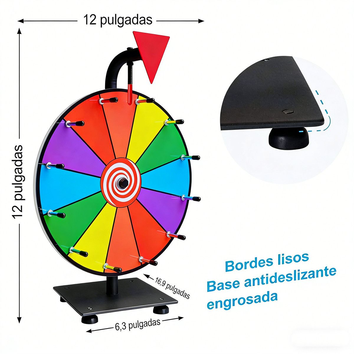 KUANGYE - Ruleta De La Suerte Fortuna Giratoria Juegos Con Premios 12 Pulgadas