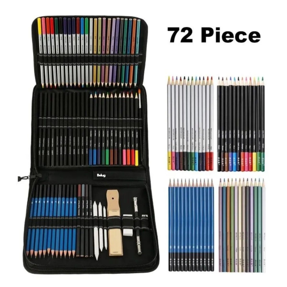 GENERICO - Kit 72 Piezas Lapices De Colores Arte Profesional Dibujo Varios BELUG