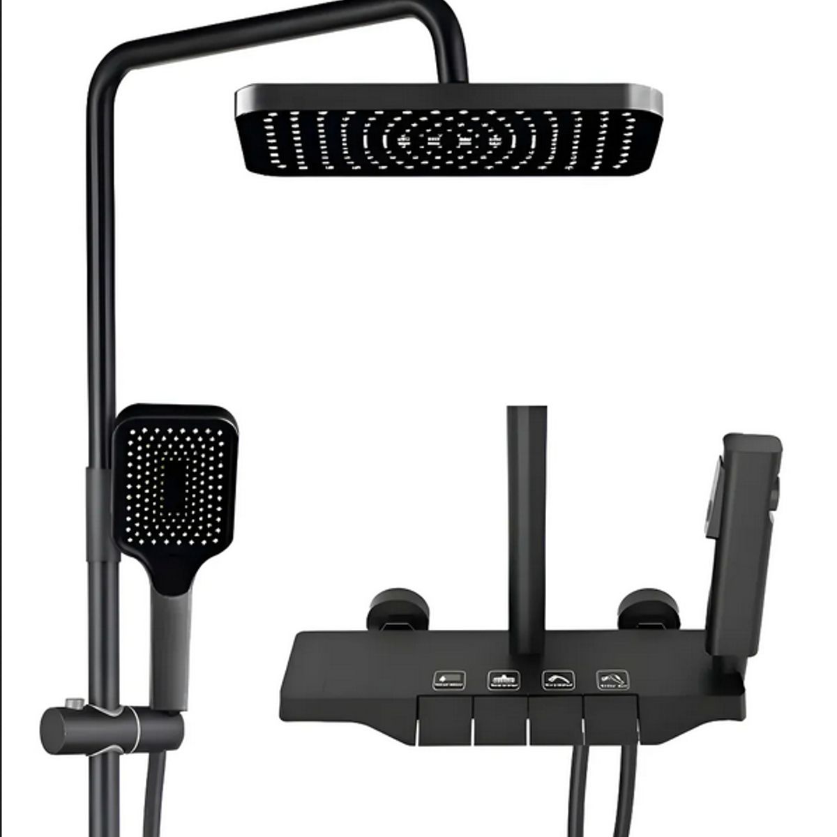 Columna De Ducha Moderna Negra Mate 3 Funciones + Accesorios, marca GENERICO - Foto Principal