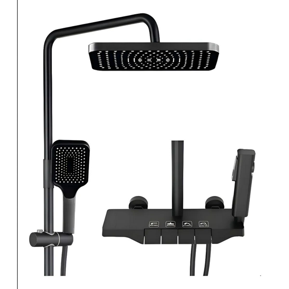 Columna De Ducha Moderna Negra Mate 3 Funciones + Accesorios, marca GENERICO - Foto Principal