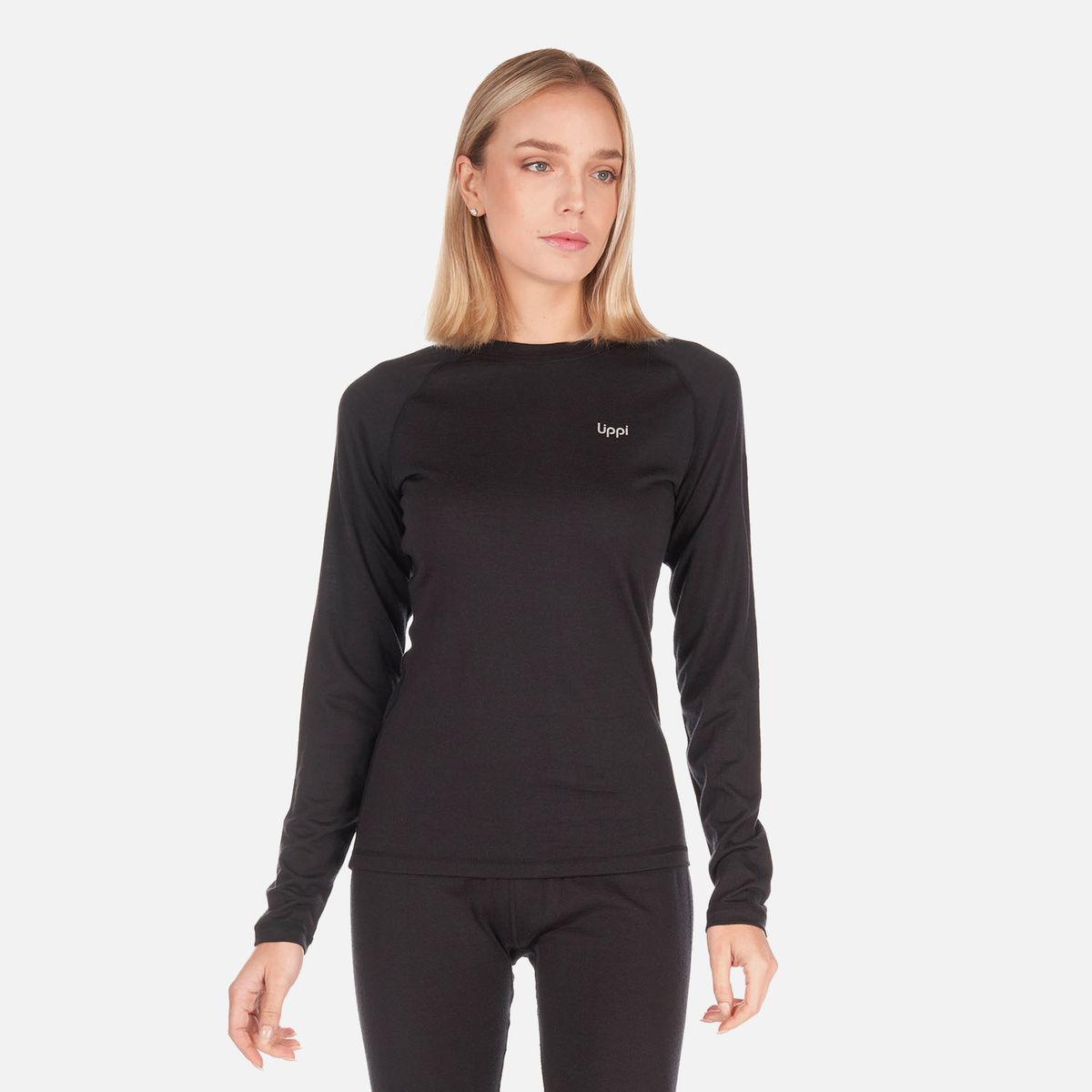 LIPPI - Primera Capa Mujer Skintec Merino Top Negro Lippi