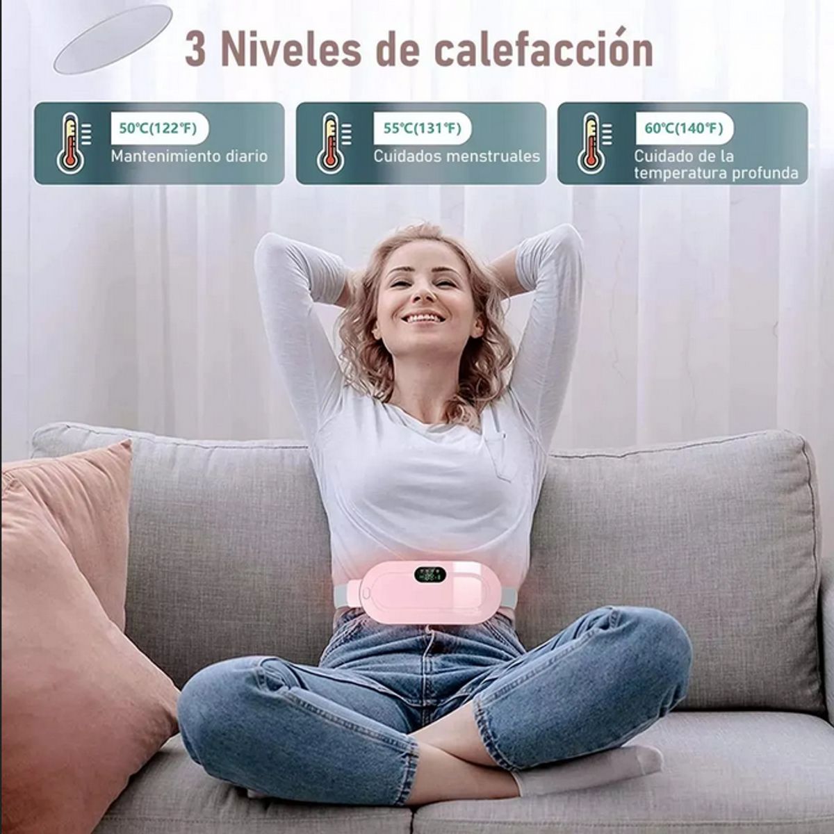 GENERICO - Cinturon Eléctrico Masajeador Calefaccion Colico Menstruales