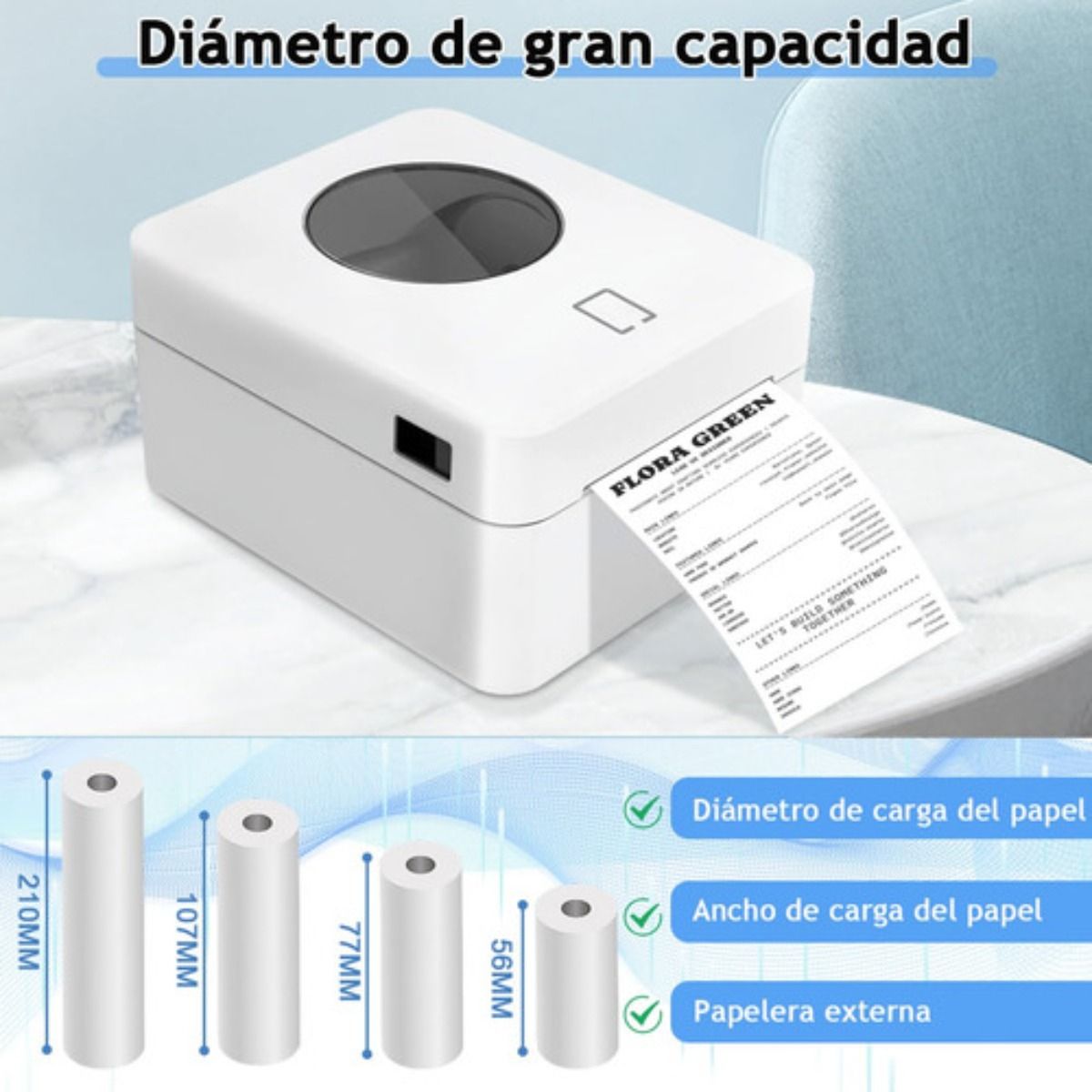 METEX - Impresora Térmica Etiquetas Adhesivas Usb + Bluetooth