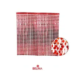 GENERICO - Cortina metalicacirculos roja 100cmx200cm