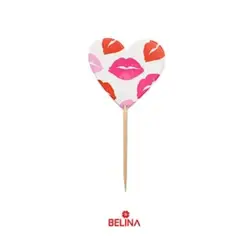 GENERICO - Topper de corazón con labios 12pcs 9cm