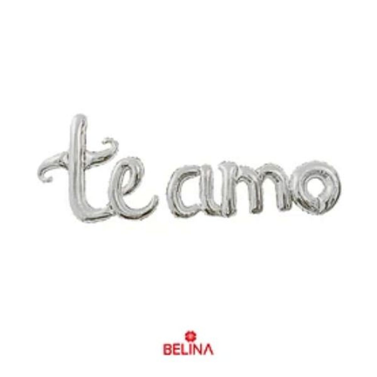 GENERICO - Globo metálico te amo plateado