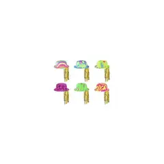 GENERICO - Sombrero redondo fluorescente estampado con flecos Diseño Aleatorio