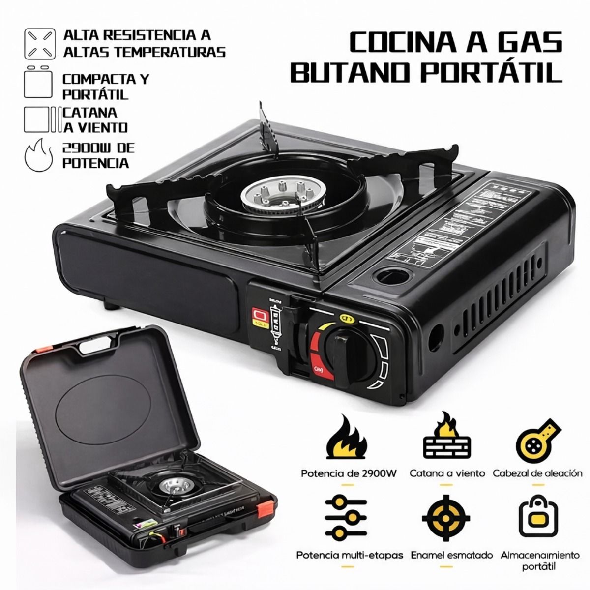 MOVI - Cocinilla de Camping Portátil con Maleta a Gas Butano