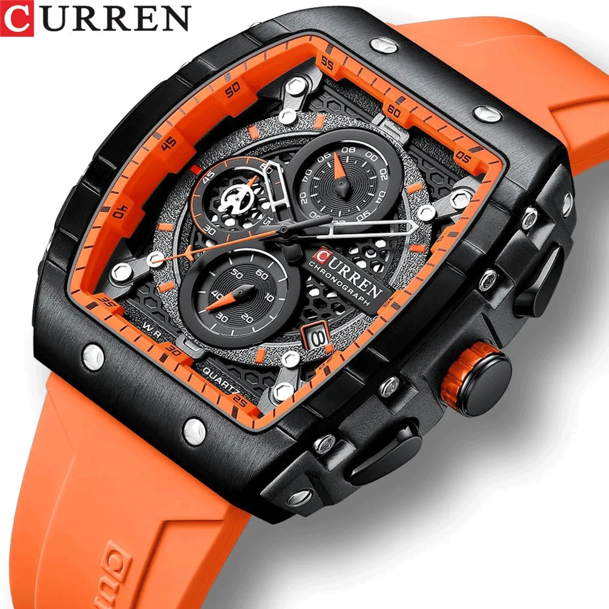 CURREN - Reloj deportivo de moda actual 8442 reloj de cuarzo con cronómetro automático de fecha