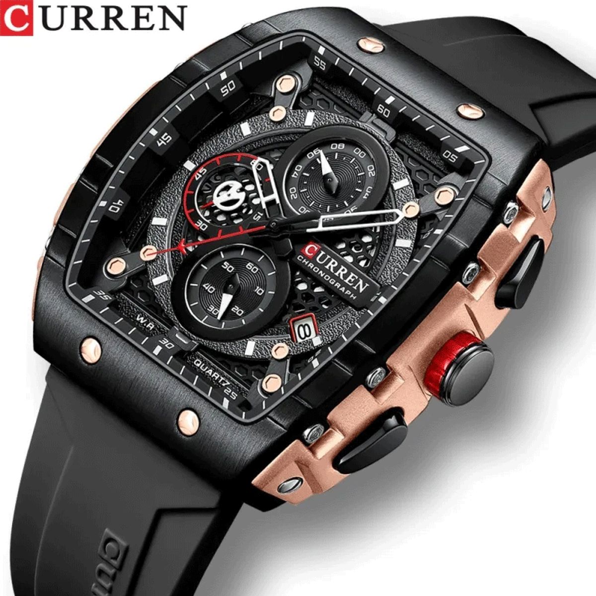 CURREN - Reloj deportivo de moda actual 8442 reloj de cuarzo con cronómetro automático de fecha