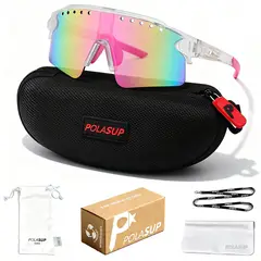 POLASUP - Gafas Lentes de Sol Deportivos Polarizados UV400 Unisex correr ciclismo mujer hombre