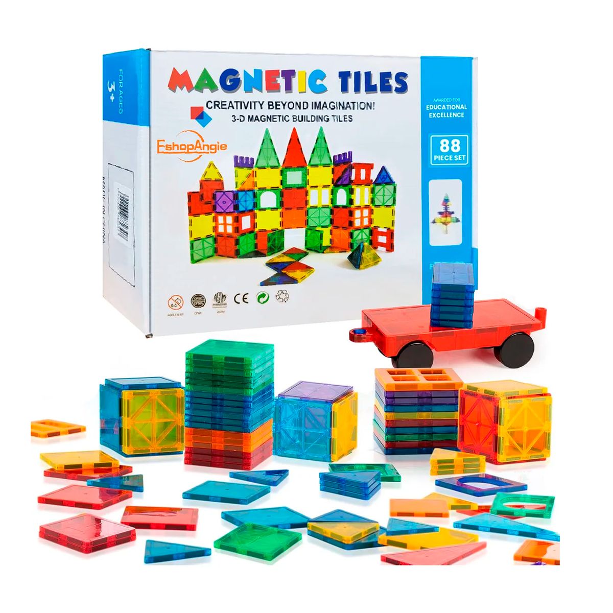 OFERTABKN - Juego De Bloques De Construcción Magnéticos 3d 88 Piezas