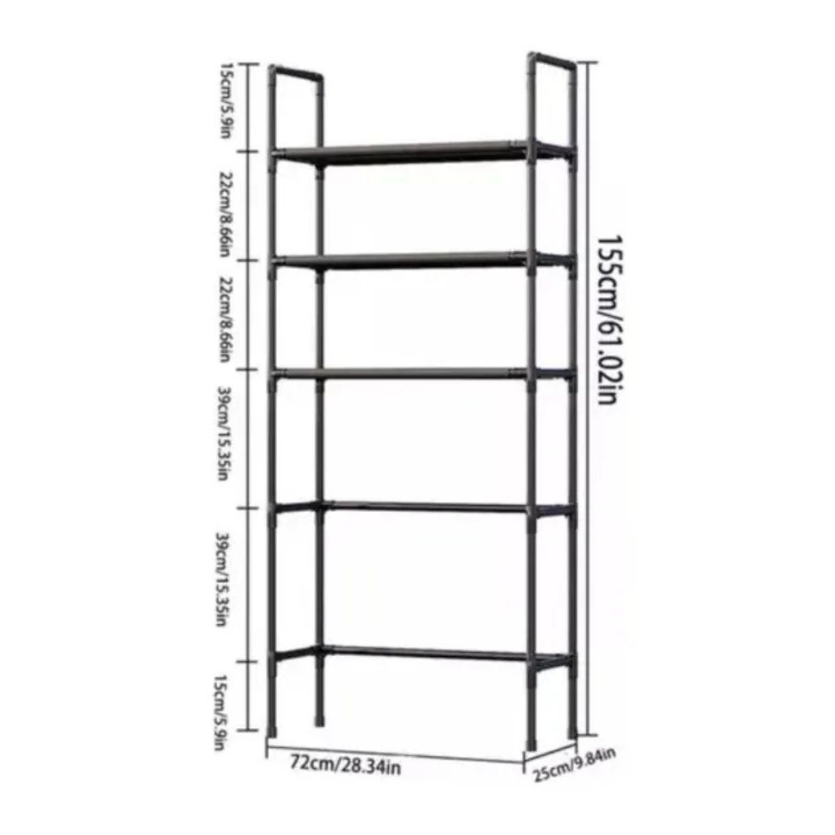 GENERICO - Organizador Estante Lavadora Baño Metálico Rack 3 Niveles BLANCO