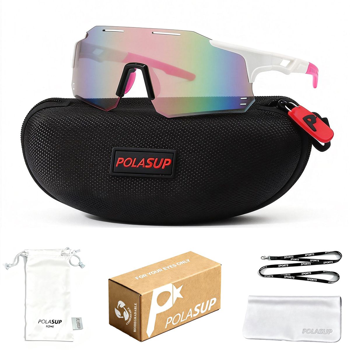 POLASUP - POLASUP gafas Lentes de Sol Deportivos Polarizados UV400 Unisex correr ciclismo mujer hombre