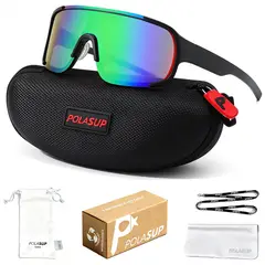POLASUP - Gafas Lentes de Sol Deportivos Polarizados UV400 Unisex correr ciclismo mujer hombre