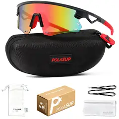 POLASUP - Gafas Lentes de Sol Deportivos Polarizados UV400 Unisex correr ciclismo mujer hombre