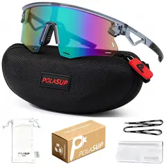 POLASUP - Gafas Lentes de Sol Deportivos Polarizados UV400 Unisex correr ciclismo mujer hombre