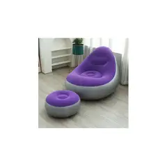 GENERICO - Sillon Inflable Puff Tumbona Con Reposa Pies Sofa Inflable MORADO