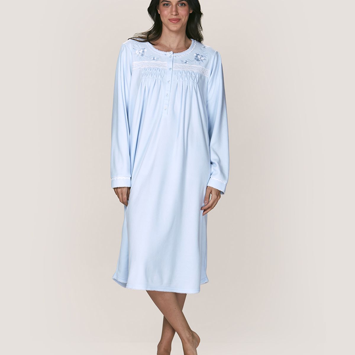 LADY GENNY - Camisa Micropolar Bordada - Comodidad Y Elegancia