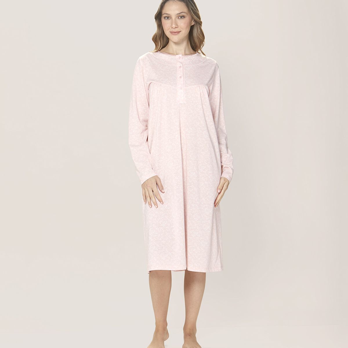 LADY GENNY - Camisa Cotton Floral Lady Genny - Comodidad Nocturna