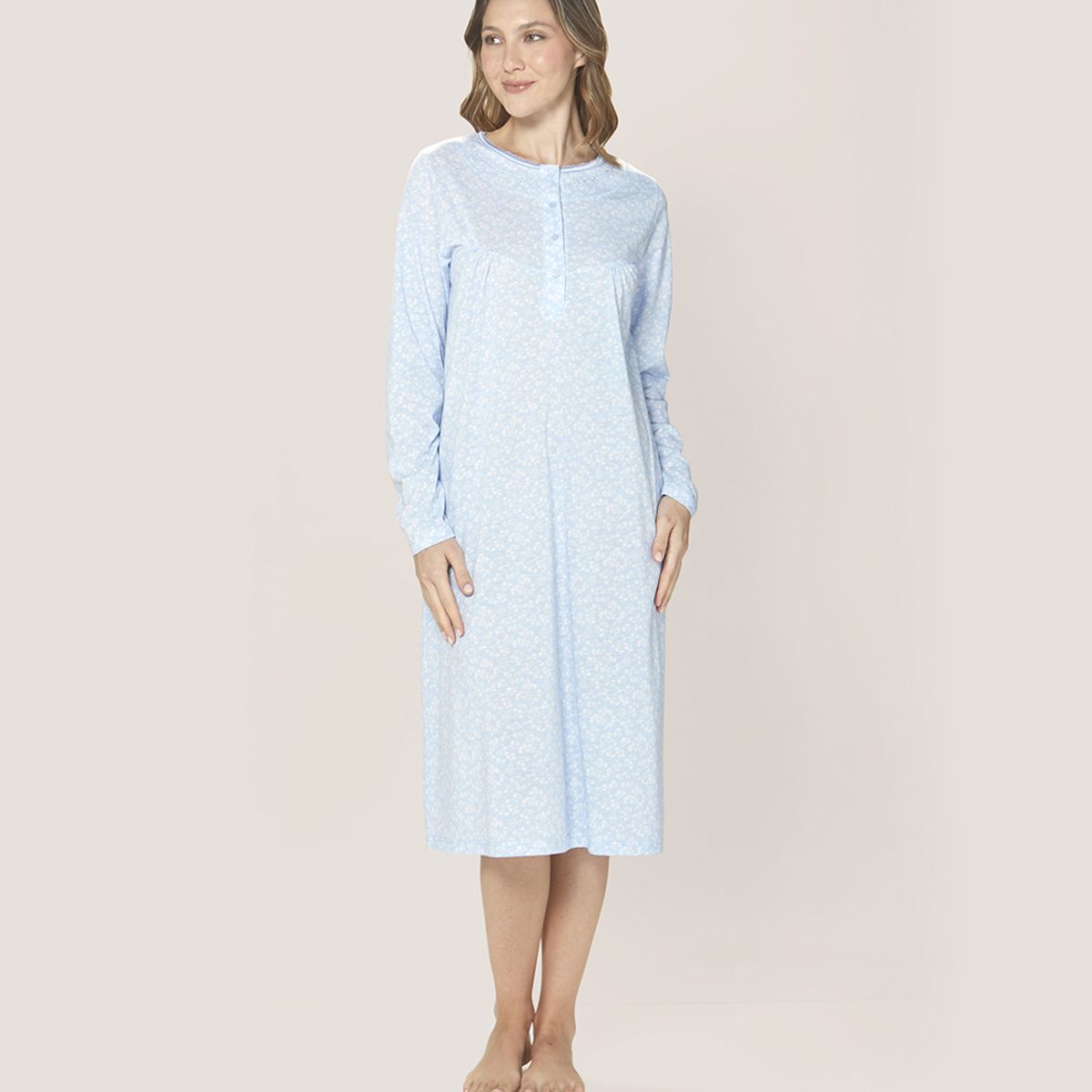 LADY GENNY - Camisa Cotton Floral Lady Genny - Comodidad Nocturna