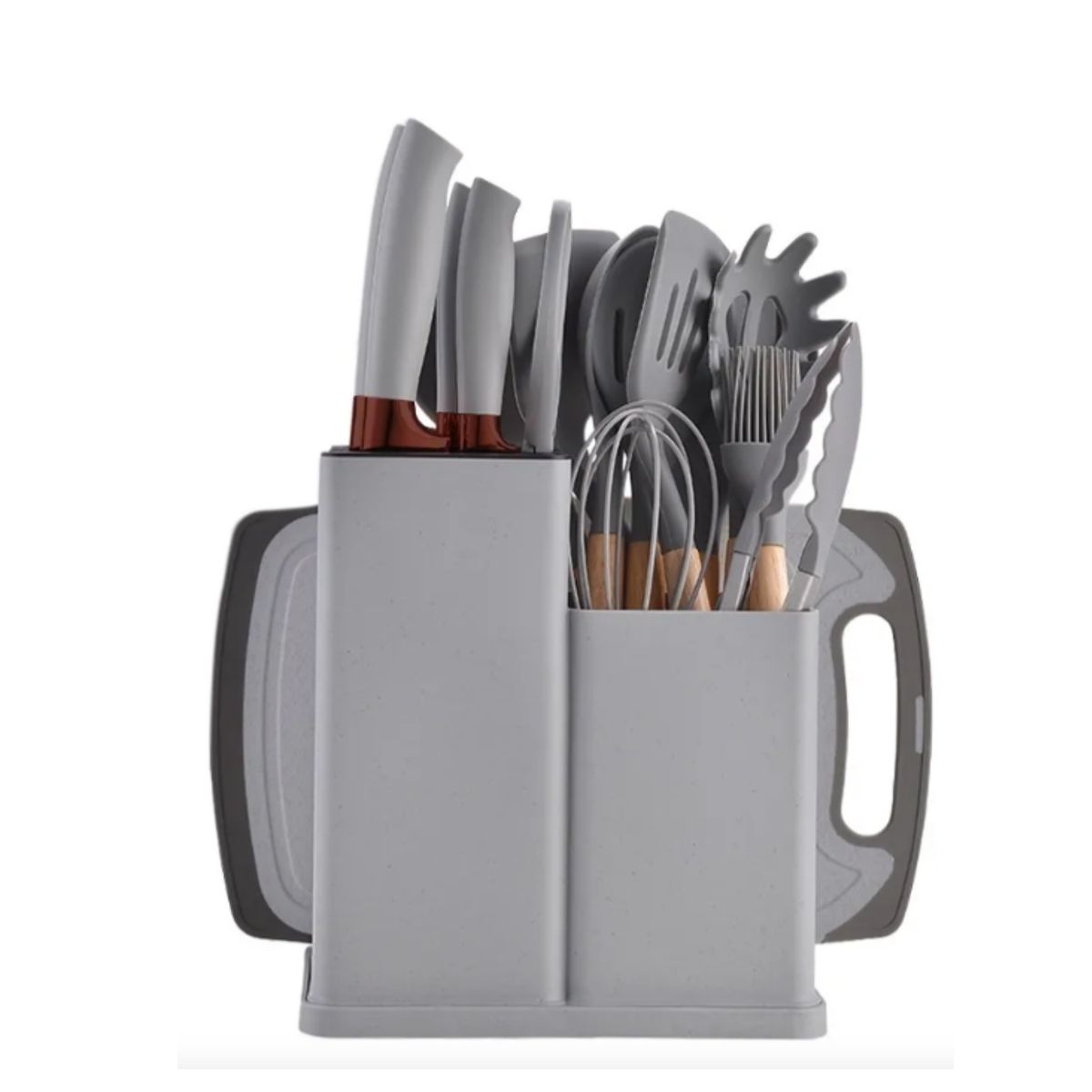 GENERICO - Pack de Utensilios de Cocina de Silicona Gris