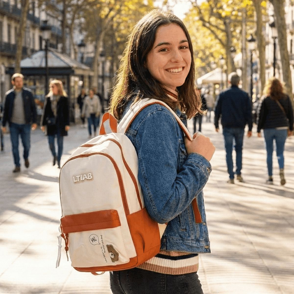 GENERICO - Mochila Universitaria LTIAB  Estilo Minimal Chic