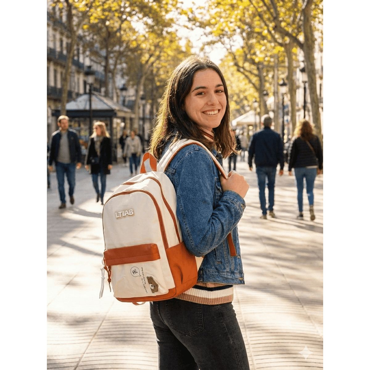 GENERICO - Mochila Universitaria LTIAB  Estilo Minimal Chic