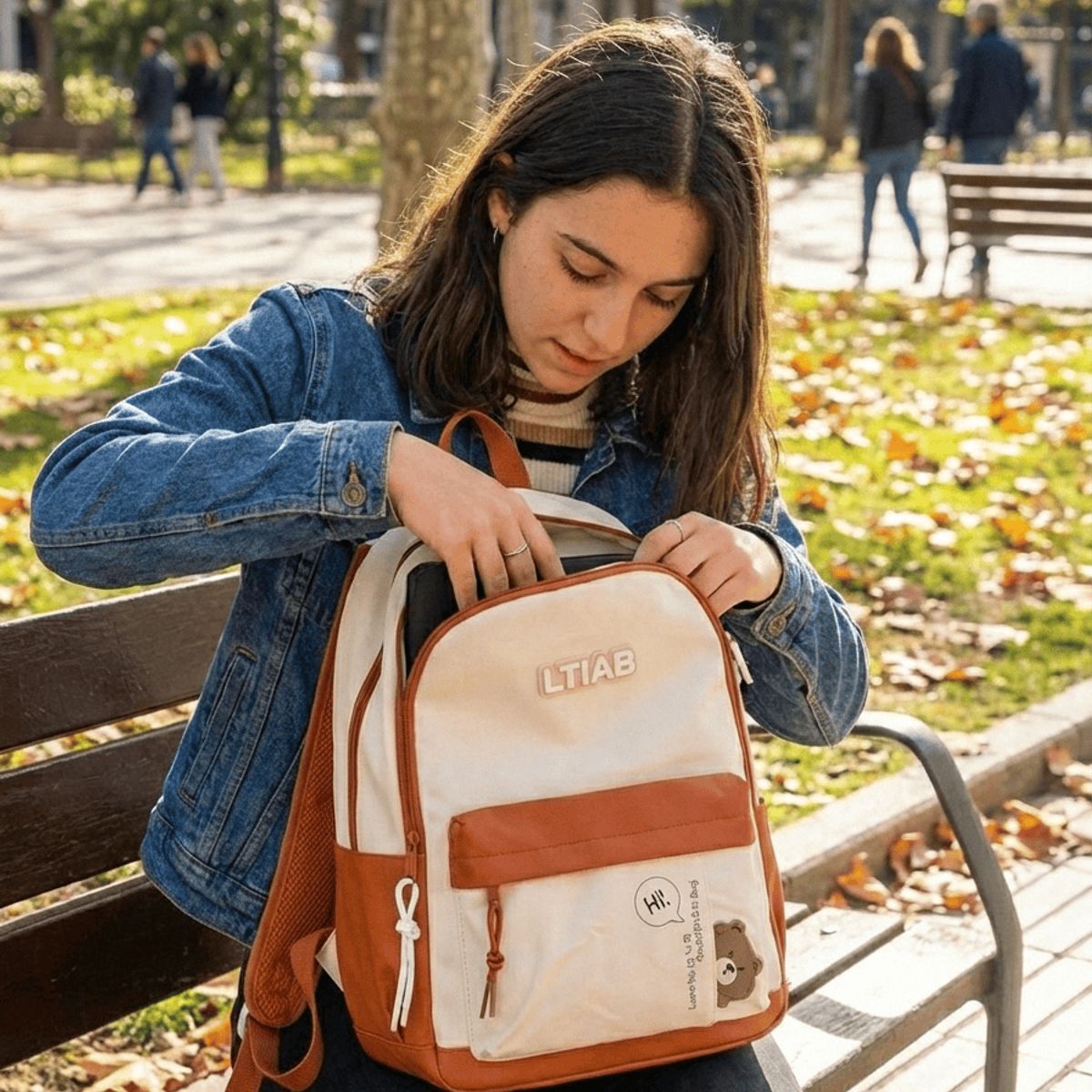 GENERICO - Mochila Universitaria LTIAB  Estilo Minimal Chic
