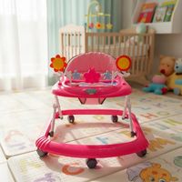 Andador Plegable Flores Con Musica Bebes Portable Unisex - Rosa - Talla única