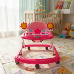 JAGIMA - Andador Plegable Flores Con Musica Bebes Portable Unisex - Rosa - Talla única