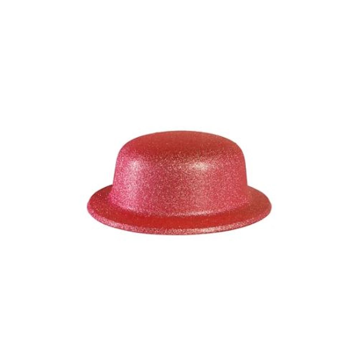 GENERICO - Sombrero de fiesta redondo con glitter rojo intenso