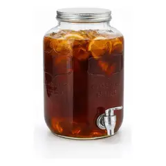 GENERICO - Dispensador Jugo Agua Bebidas Frasco Fiestas Vidrio Hogar 8l