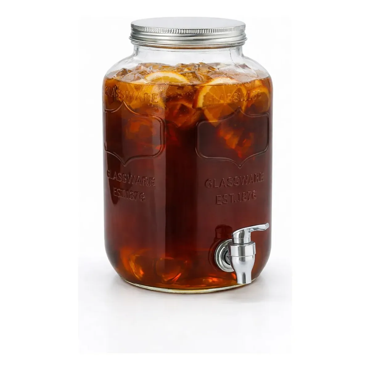 GENERICO - Frasco Dispensador Fiestas Jugo Agua Bebidas Vidrio Hogar 4l